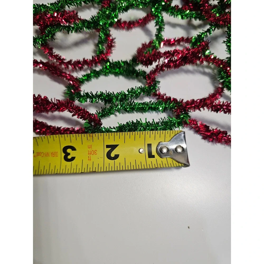 Vintage Red Green Tinsel Christmas Garland Chain Link Holiday Decor‎ 55 ft